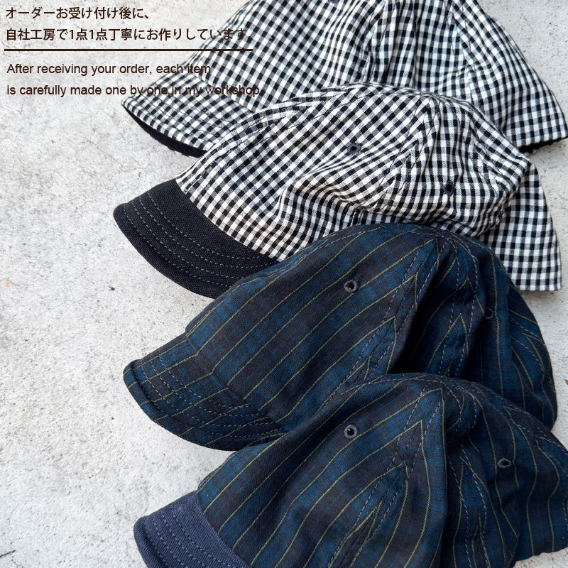 D AND H SUMMER CHECK HONO CAP fabric from JAPAN