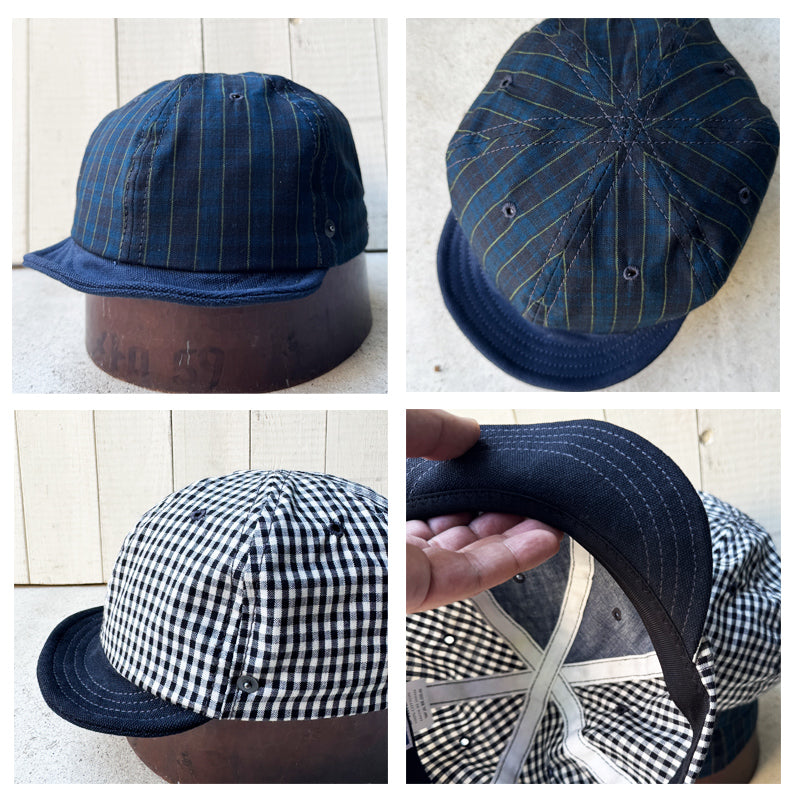 D AND H SUMMER CHECK HONO CAP fabric from JAPAN