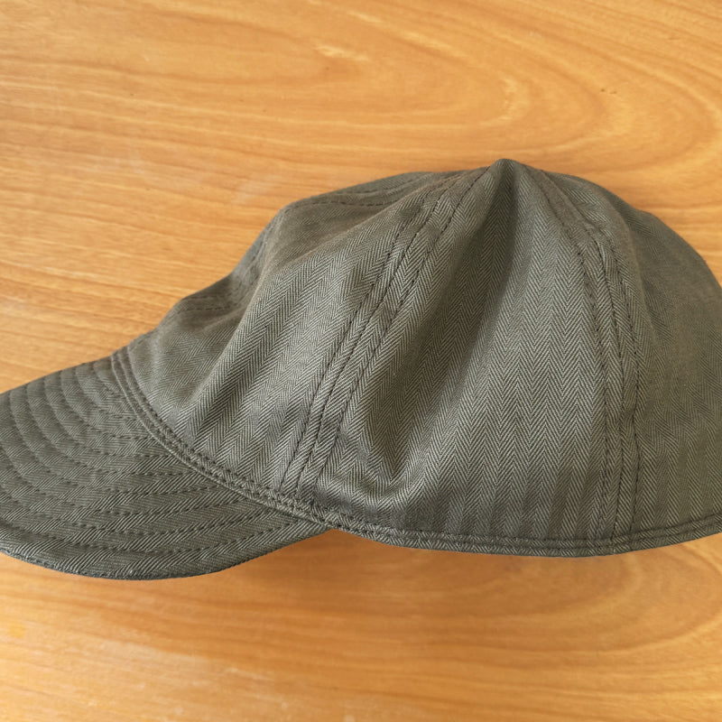 D AND H Cotton Herringbone Military Khaki Cap 10 sizes