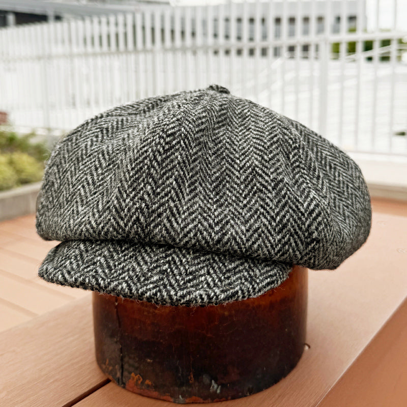D AND H Herring Bone Wool Newsboy Cap