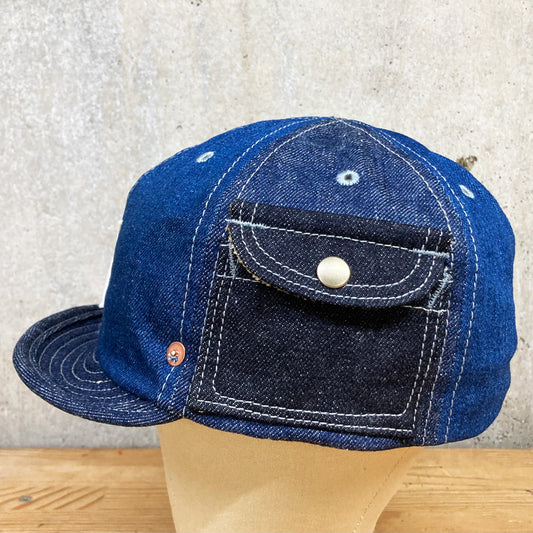 Three denim and camouflage accents side pocket cap fabric from kurashiki JAPAN