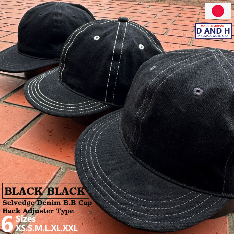 Black×Black Selvedge Denim BB cap fabric from KURASHIKI JAPAN