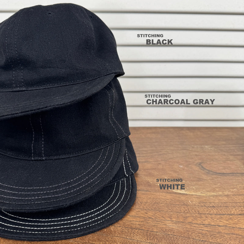 Black×Black Selvedge Denim BB cap fabric from KURASHIKI JAPAN