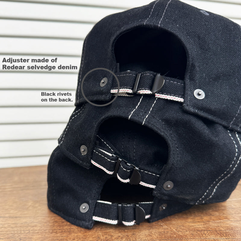 Black×Black Selvedge Denim BB cap fabric from KURASHIKI JAPAN