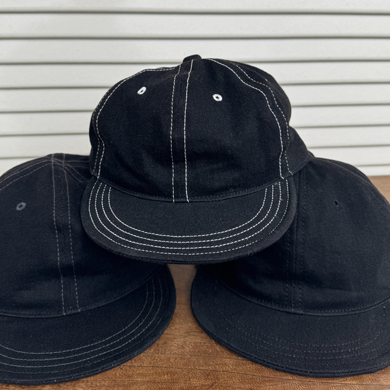 Black×Black Selvedge Denim BB cap fabric from KURASHIKI JAPAN