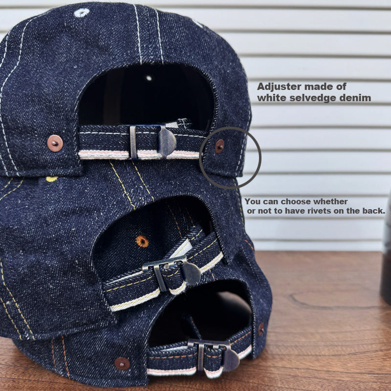 D AND H 15oz selvedge raw denim BB cap fabric from KURASHIKI JAPAN