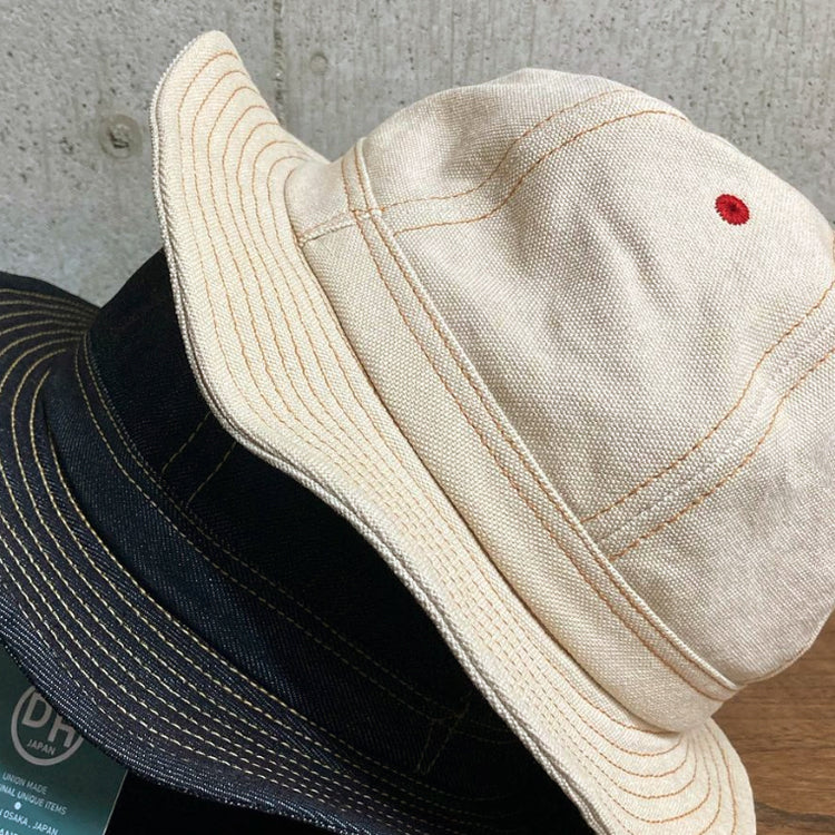 D AND H ARMY HAT Kurashiki Canvas bio-washed fabric IVORY BEIGE