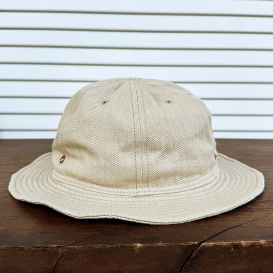 D AND H 13oz Beige Left Twill Denim Hat fabric from kurashiki