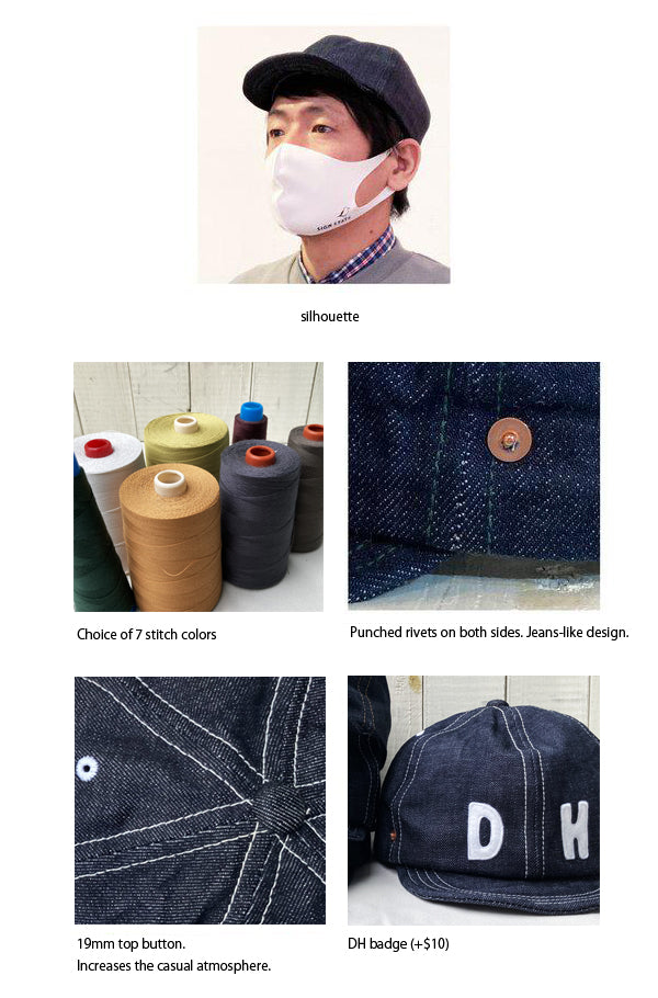 D AND H BASEBALL HONO DENIM SHORT BRIM CAP