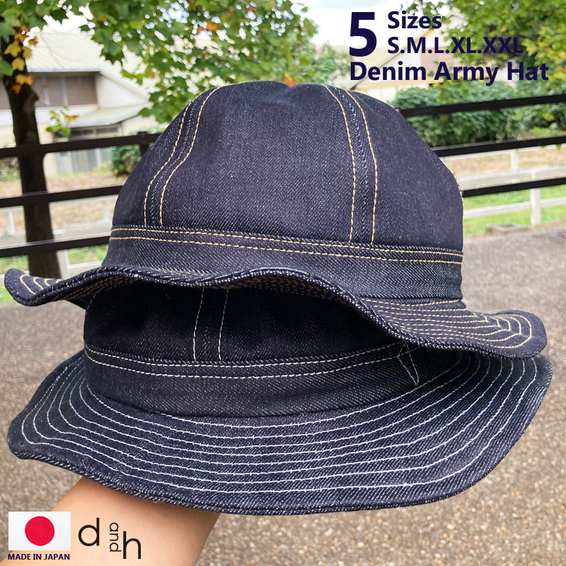 D AND H denim army hat fabric from kurashiki