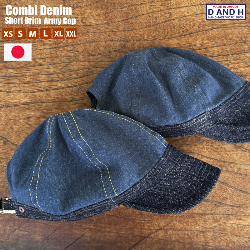 D AND H Army cap Combi Denim fabric from KURASHIKI JAPAN