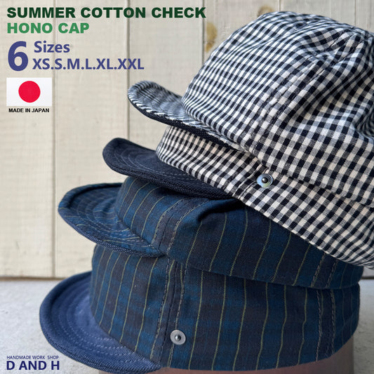 D AND H SUMMER CHECK HONO CAP fabric from JAPAN