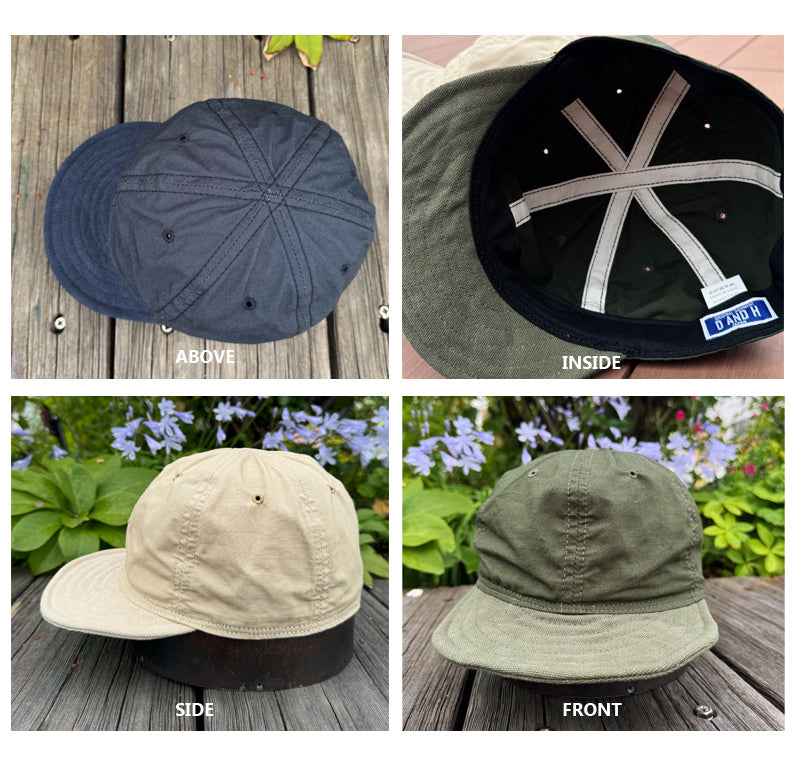 D AND H Ripstop army cloth and Kurashiki canvas combination cap