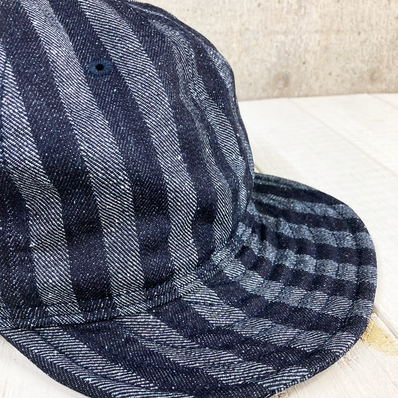 Thick Stripe denim BB cap fabric from Kurashiki Japan