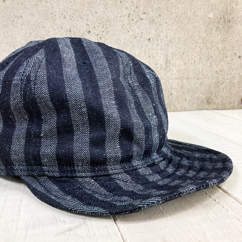 Thick Stripe denim BB cap fabric from Kurashiki Japan