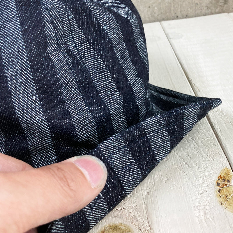 Thick Stripe denim BB cap fabric from Kurashiki Japan
