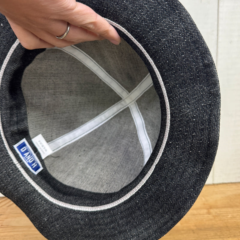 D AND H 15oz BLACK selvedge denim mountain hat fabric from kurashiki