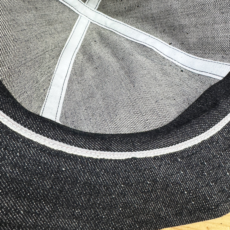 D AND H 15oz BLACK selvedge denim mountain hat fabric from kurashiki