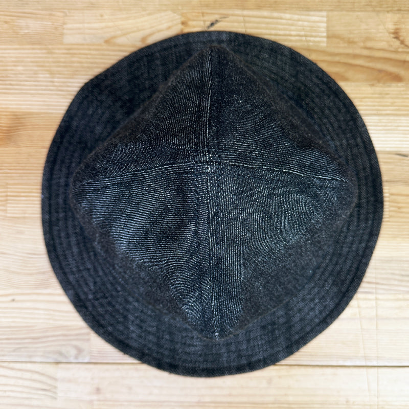 D AND H 15oz BLACK selvedge denim mountain hat fabric from kurashiki