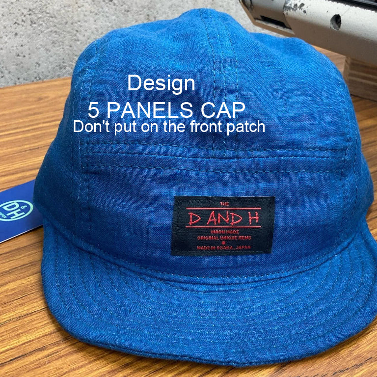 [MADE TO ORDER] 5panels Short Brim Cap SASHIKO fabric