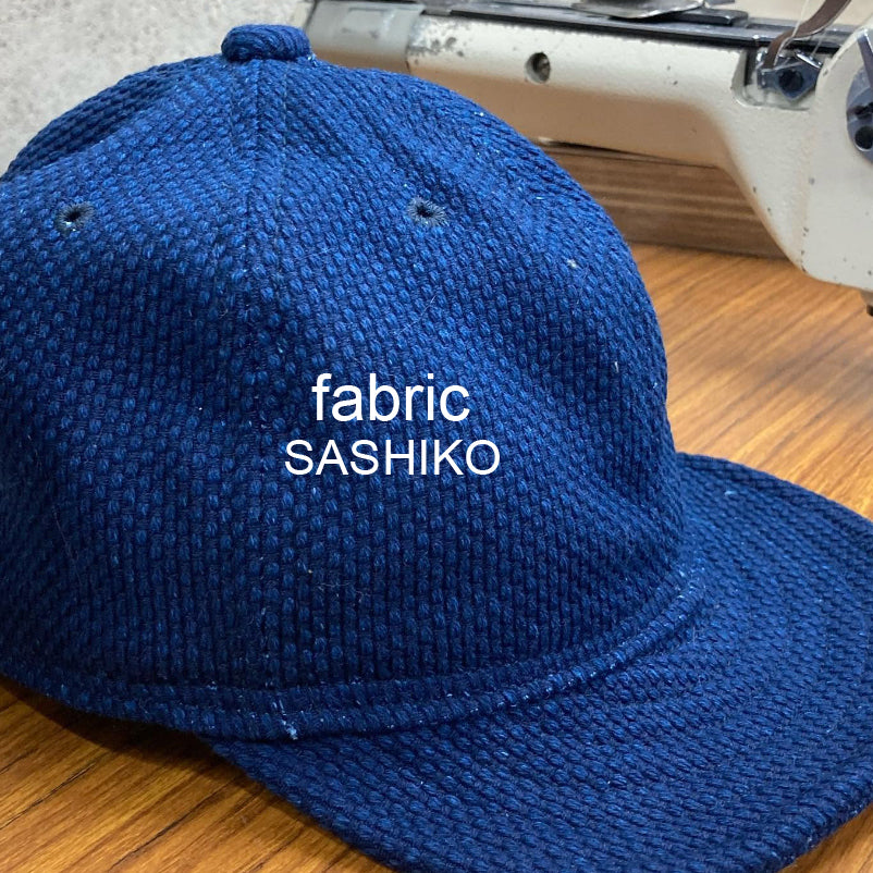 [MADE TO ORDER] 5panels Short Brim Cap SASHIKO fabric