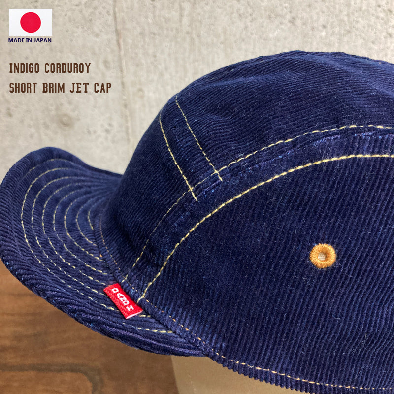 D AND H indigo dyeing corduroy short brim jet cap