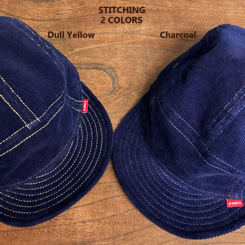 D AND H indigo dyeing corduroy short brim jet cap