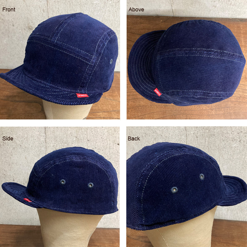 D AND H indigo dyeing corduroy short brim jet cap