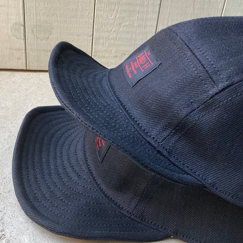 D AND H 13oz black denim jet cap fabric from Kurashiki