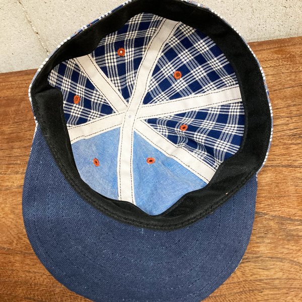 D AND H Navy check summer cap 10 sizes