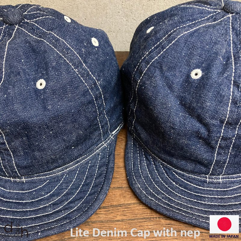 D AND H Light denim cap with neps Summer denim cap 10 sizes Available in different brims