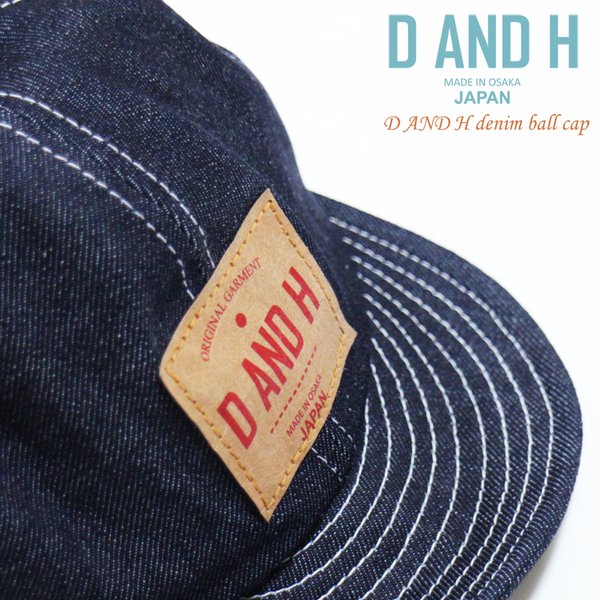 D AND H　Denim Baseball Cap Cap with Paper Patch