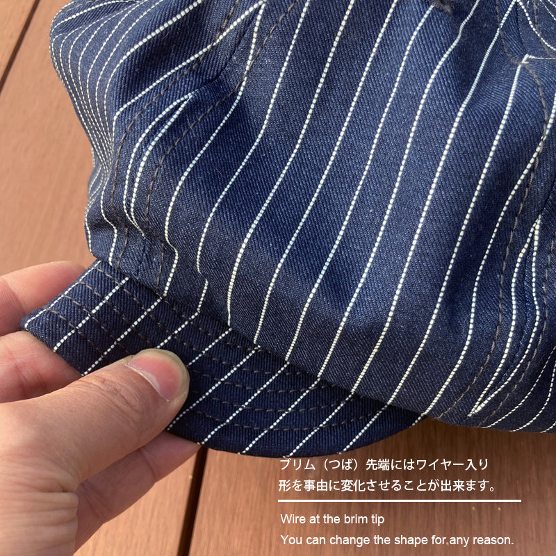 D AND H Indigo stripes newsboy cap 6sizes