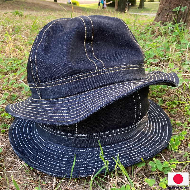 D AND H denim army hat fabric from kurashiki