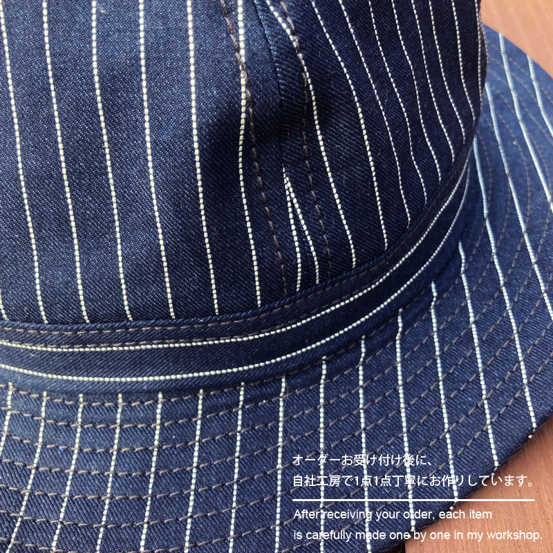 D AND H Indigo stripes Army hat 6sizes