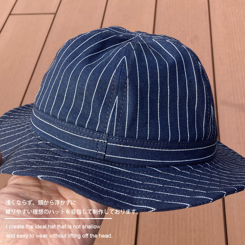 D AND H Indigo stripes Army hat 6sizes