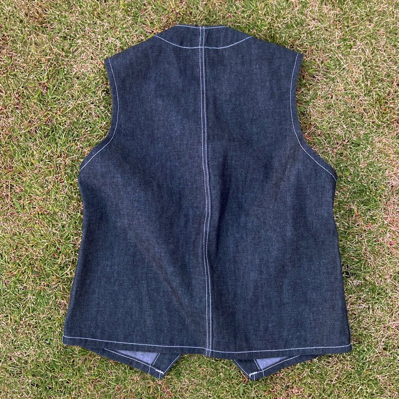 D AND H 12oz denim work vest with japan fabric