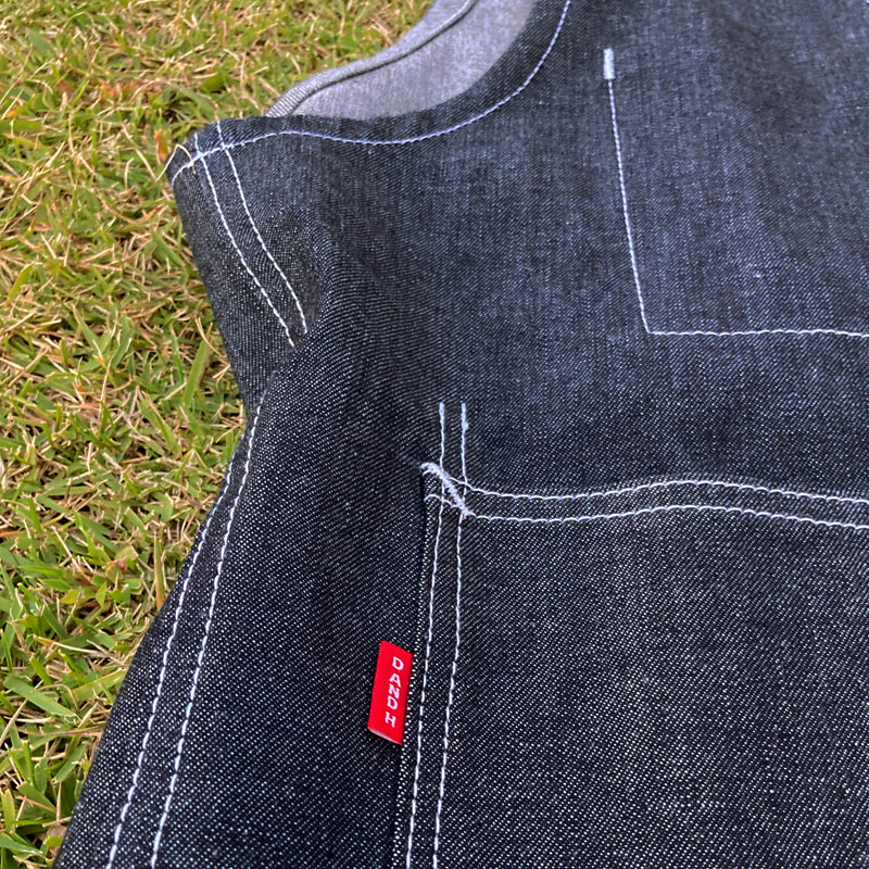 D AND H 12oz denim work vest with japan fabric